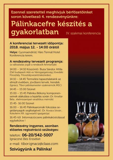 Pálinkacefre készítés a gyakorlatban 4. Szakmai Nap