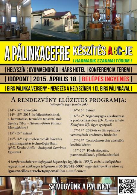 Harmadik Pálinkacefre készítés ABC-je szakmai rendezvény ,