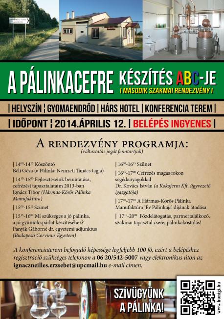 Pálinkacefre készítés ABC-je  pont 2 szakmai rendezvény